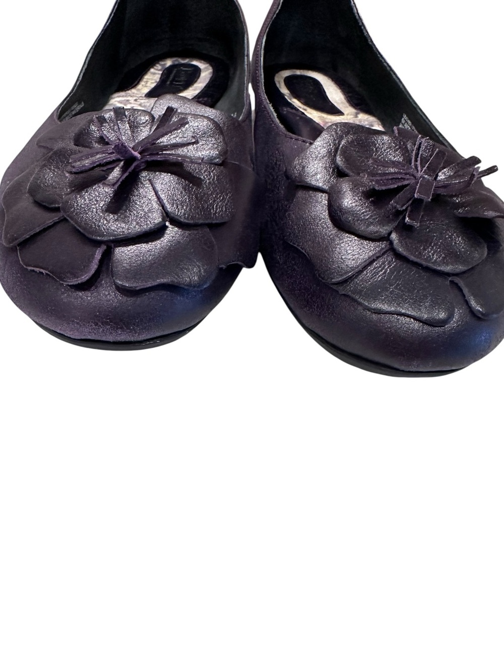Women’s BORN Lovely Viola Deep Purple Ballet Leather Flats Shoes Size 11 - Picture 2 of 8